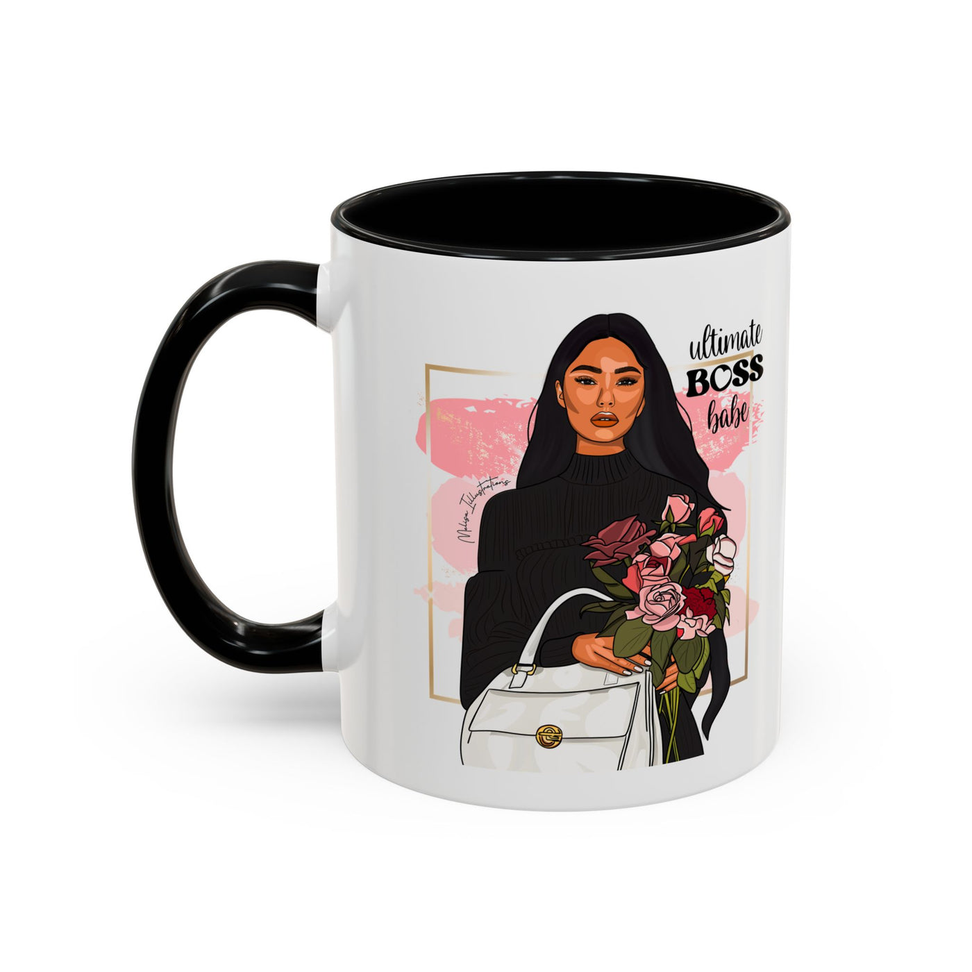 Ultimate Boss Babe Coffee Mug - Floral Design, Empowering Drinkware for Women