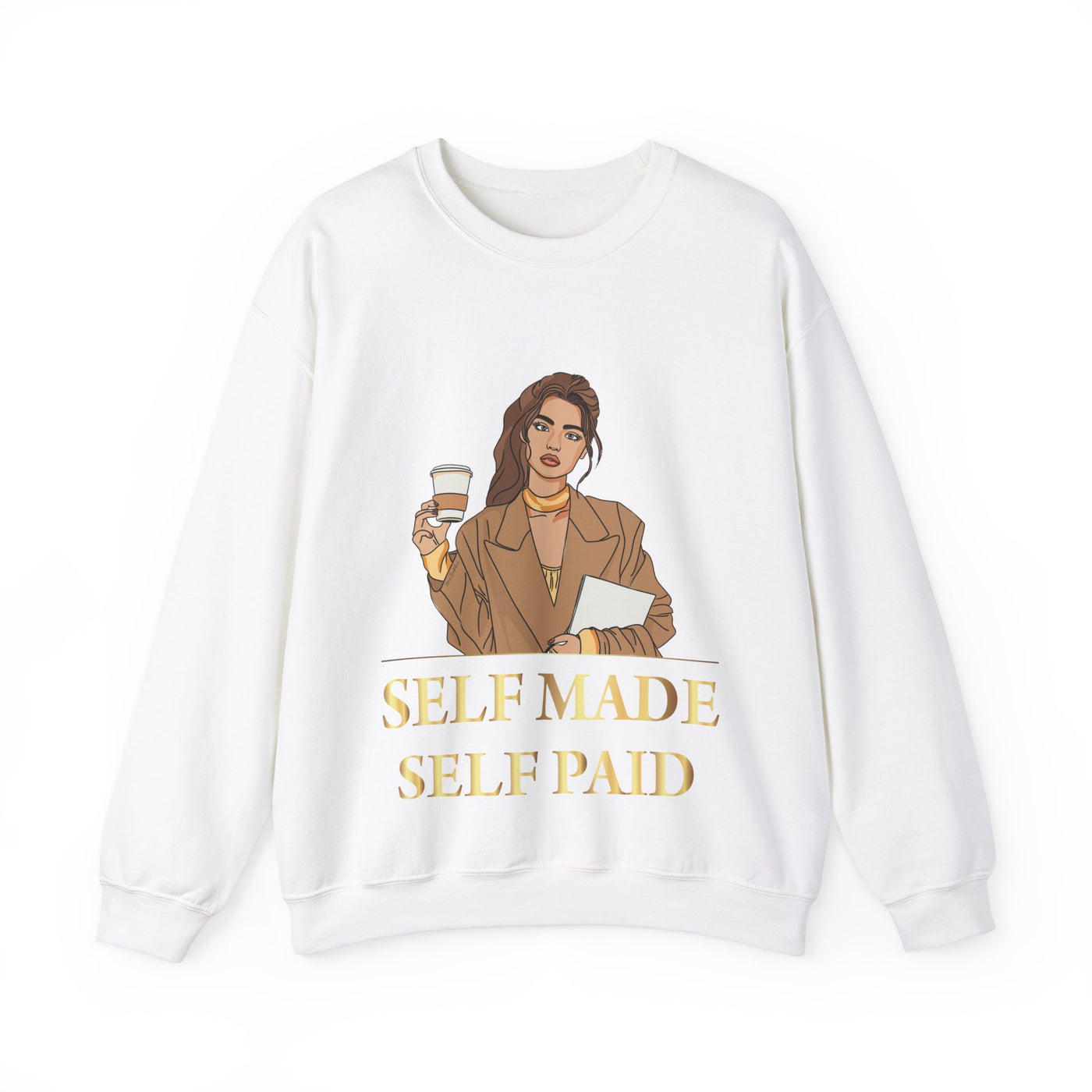 Self Made Self Paid Crewneck Sweatshirt - Empowering Statement Sweatshirt for Ambitious Individuals