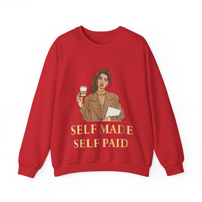 Self Made Self Paid Crewneck Sweatshirt - Empowering Statement Sweatshirt for Ambitious Individuals